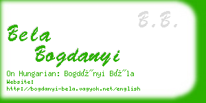 bela bogdanyi business card